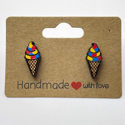 Ice Cream Cone Stud Earrings