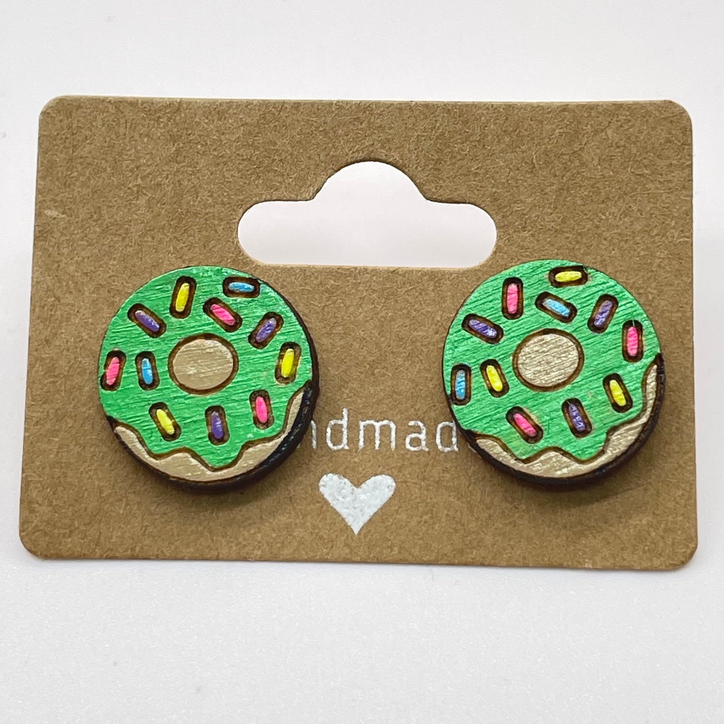 Colored Sprinkle Donut Stud Earrings