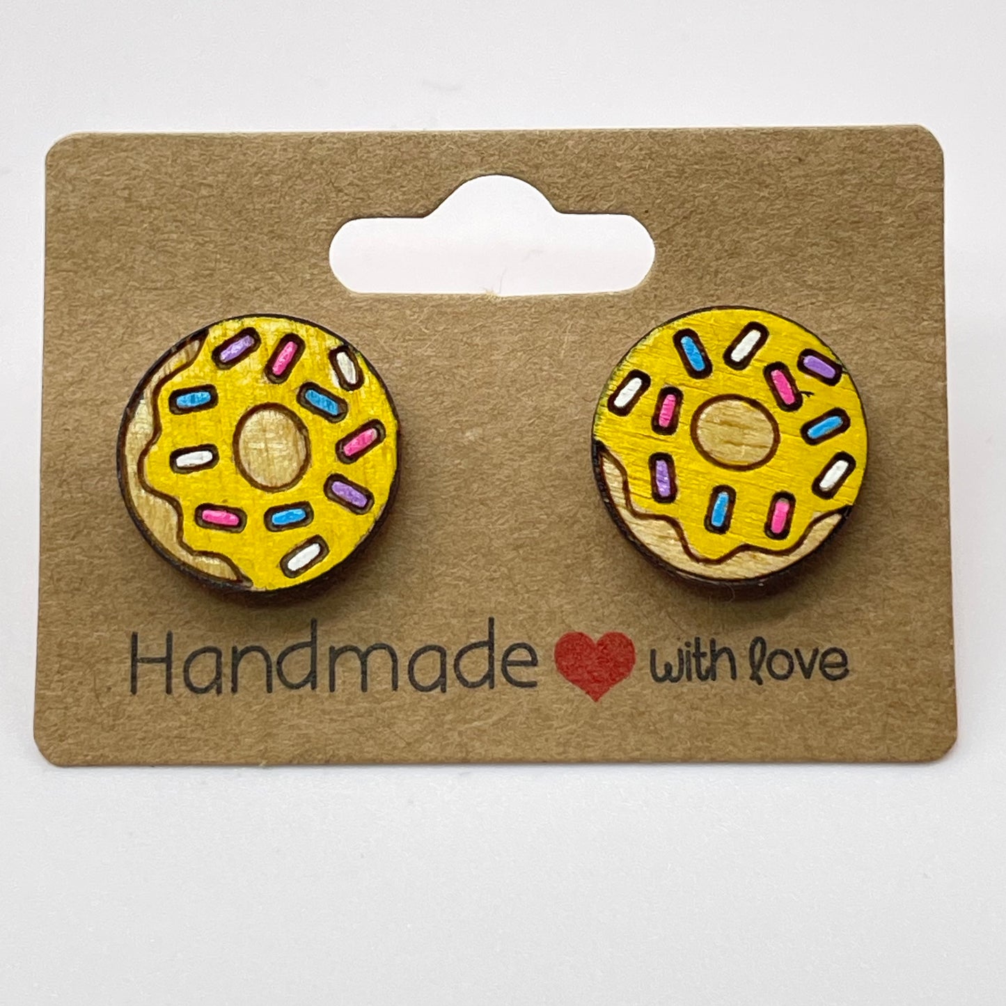 Colored Sprinkle Donut Stud Earrings