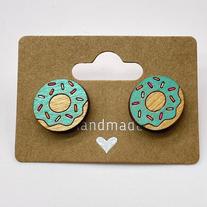 Colored Sprinkle Donut Stud Earrings