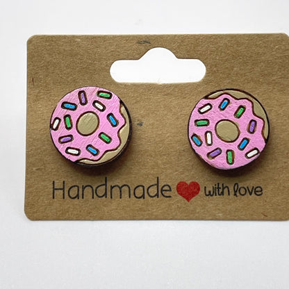 Colored Sprinkle Donut Stud Earrings