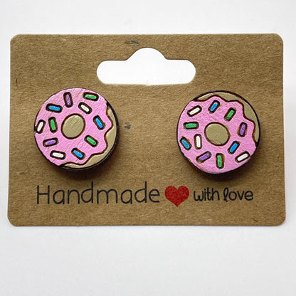 Colored Sprinkle Donut Stud Earrings