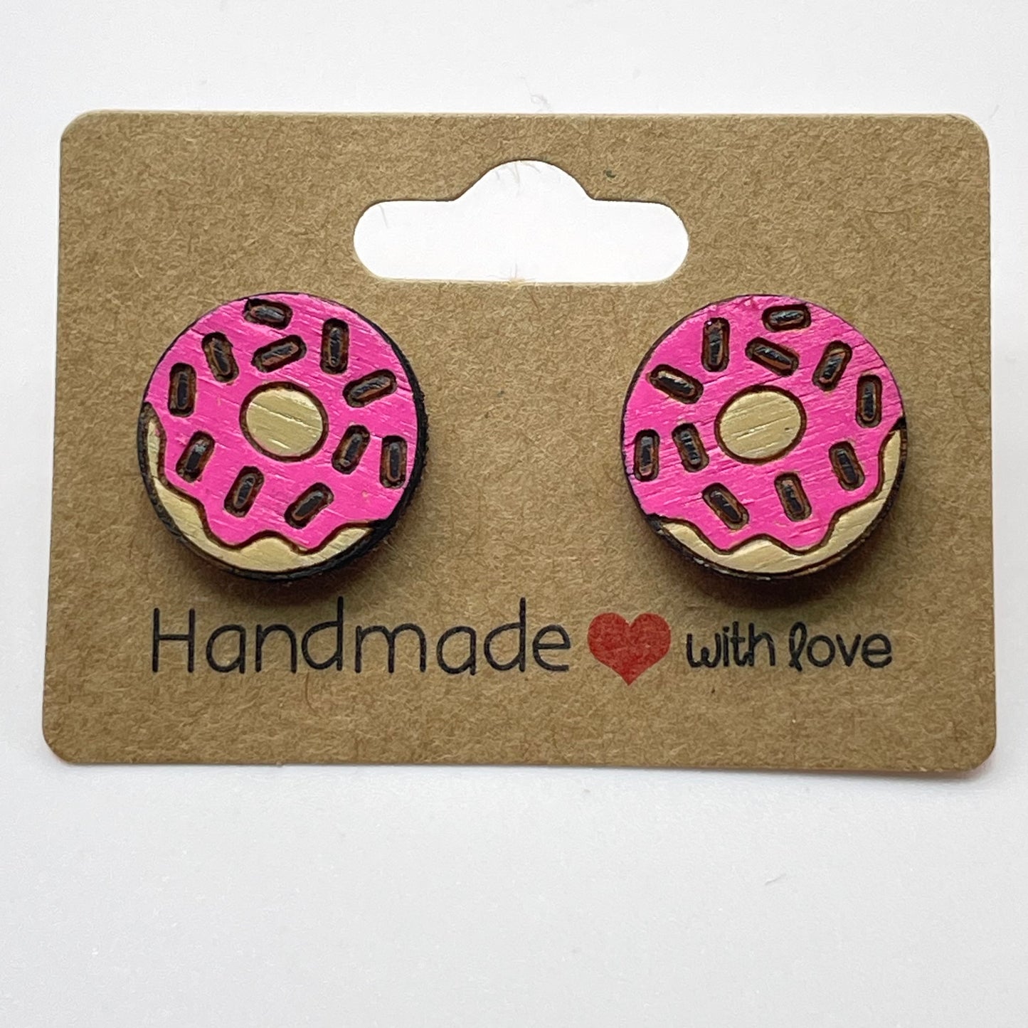 Colored Sprinkle Donut Stud Earrings