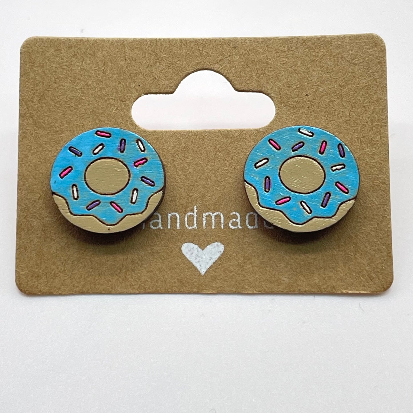 Colored Sprinkle Donut Stud Earrings