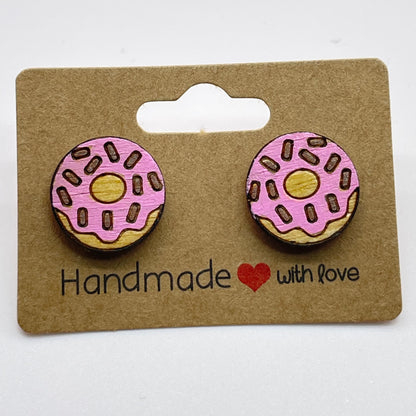 Colored Sprinkle Donut Stud Earrings