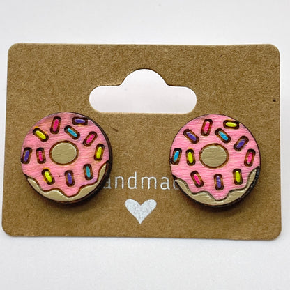 Colored Sprinkle Donut Stud Earrings