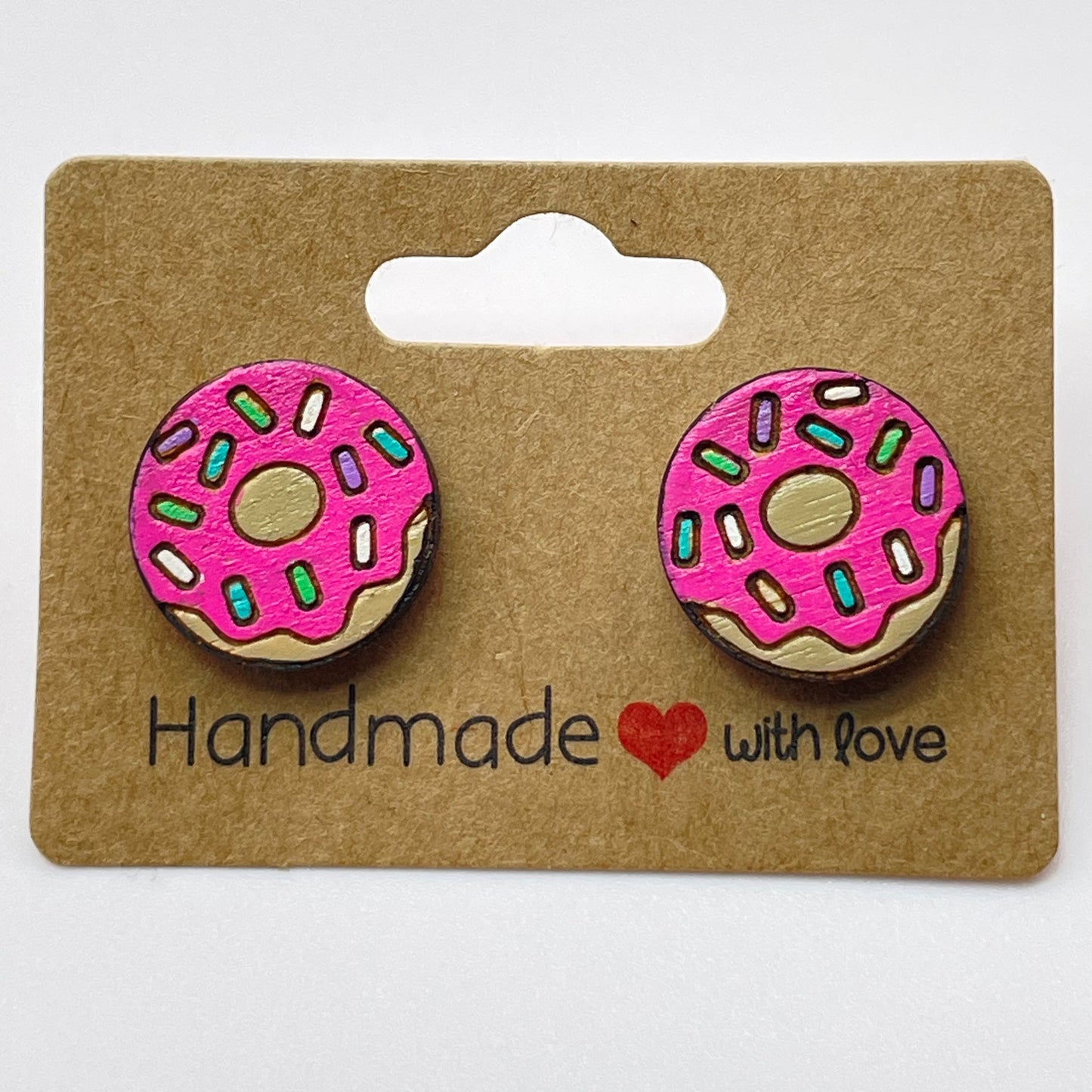 Colored Sprinkle Donut Stud Earrings