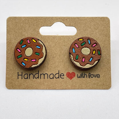 Colored Sprinkle Donut Stud Earrings