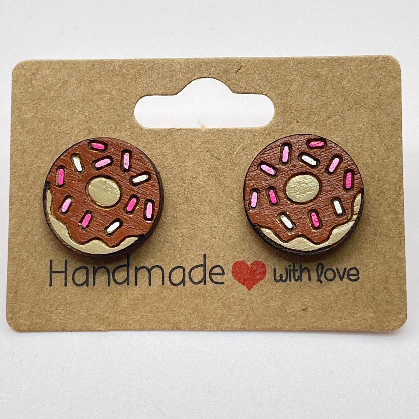 Colored Sprinkle Donut Stud Earrings