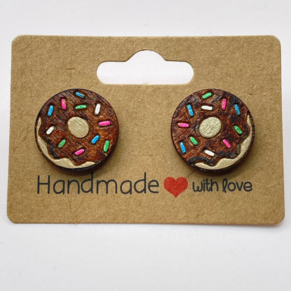 Colored Sprinkle Donut Stud Earrings