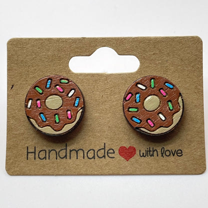 Colored Sprinkle Donut Stud Earrings