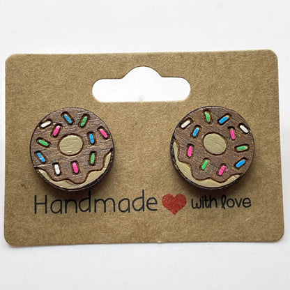 Colored Sprinkle Donut Stud Earrings