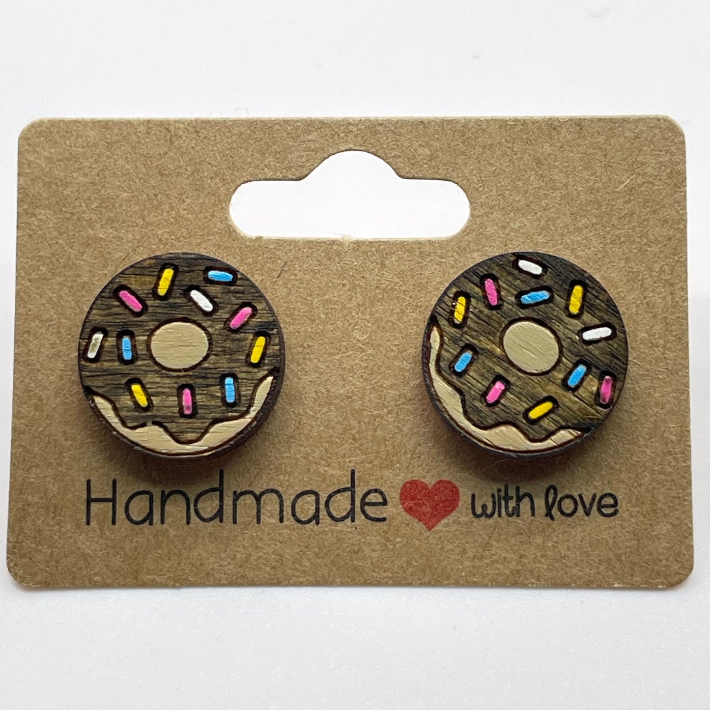 Colored Sprinkle Donut Stud Earrings