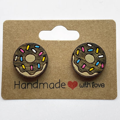 Colored Sprinkle Donut Stud Earrings