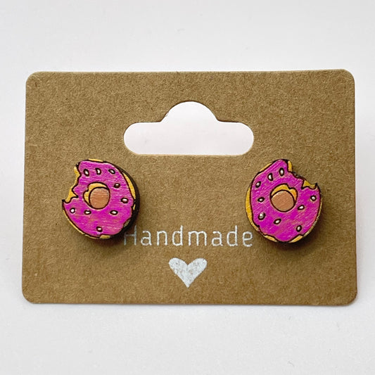 Small Plain Sprinkle Donut Stud Earrings