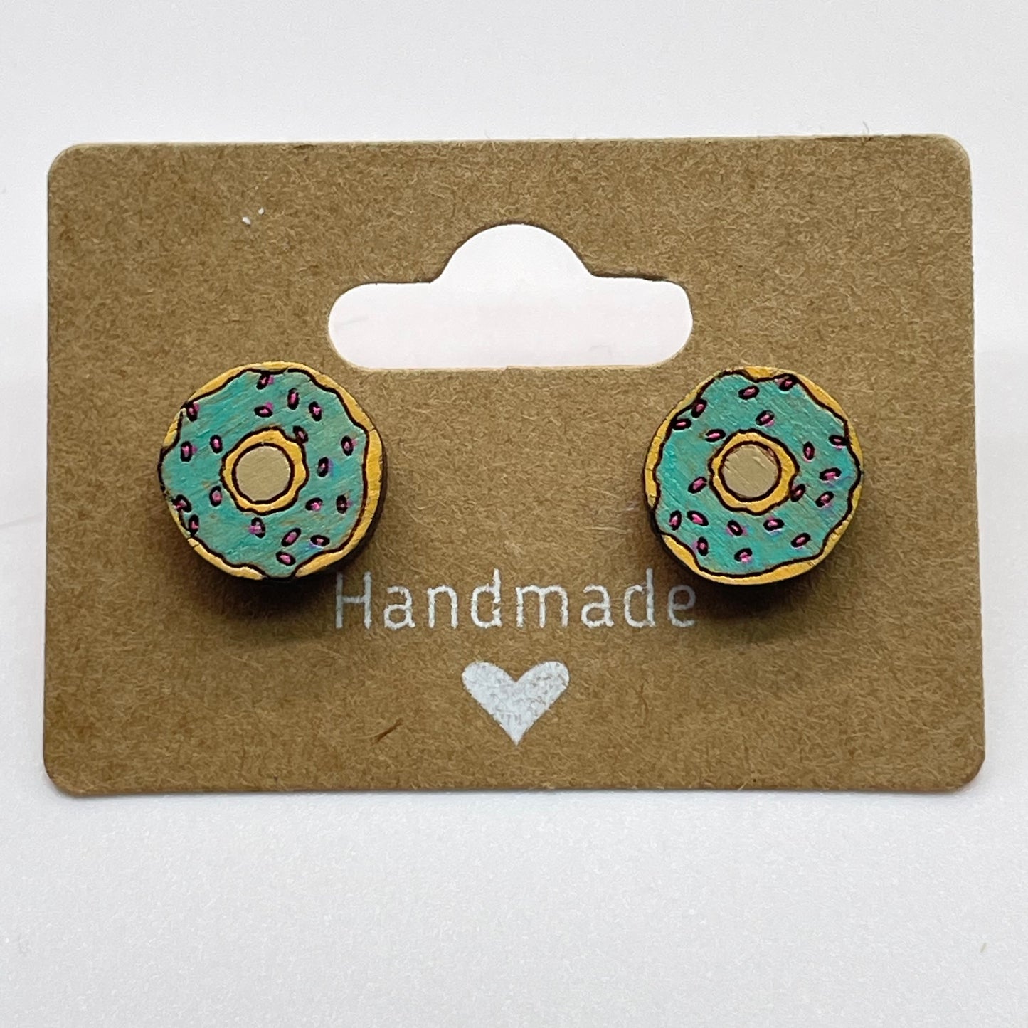 Small Plain Sprinkle Donut Stud Earrings