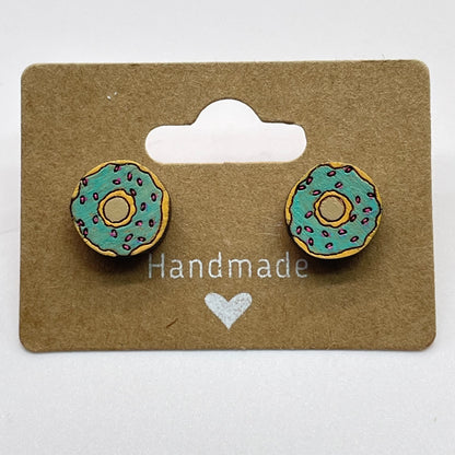 Small Plain Sprinkle Donut Stud Earrings