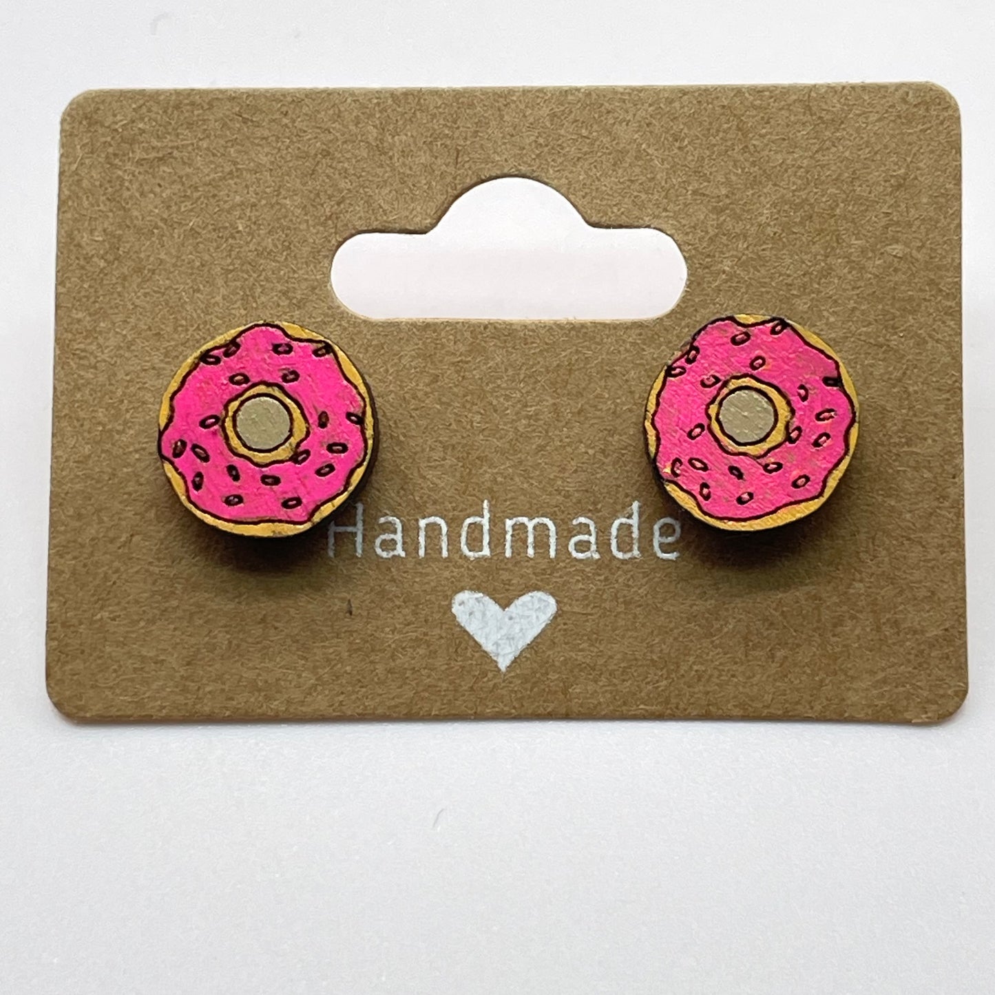 Small Plain Sprinkle Donut Stud Earrings