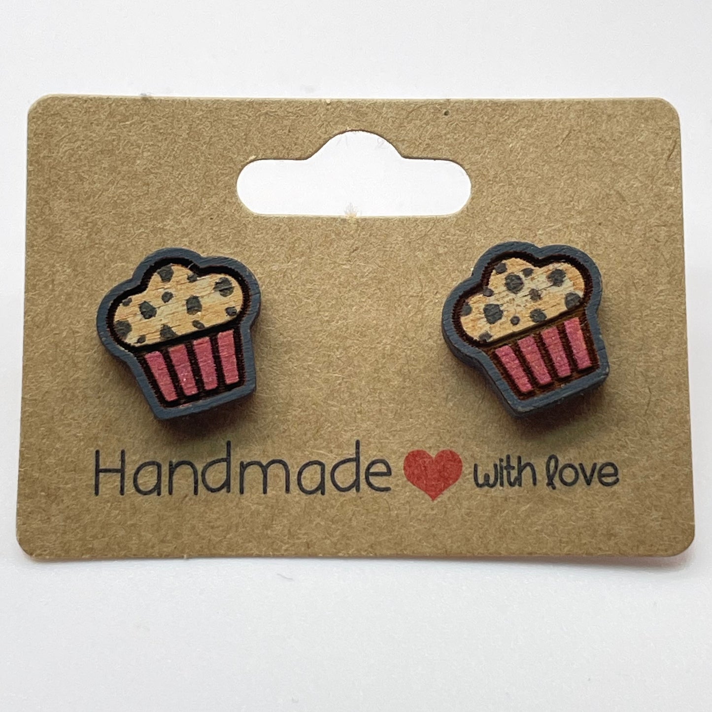 Chocolate Chip Muffin Stud Earrings