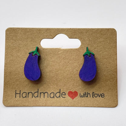 Eggplant Stud Earrings