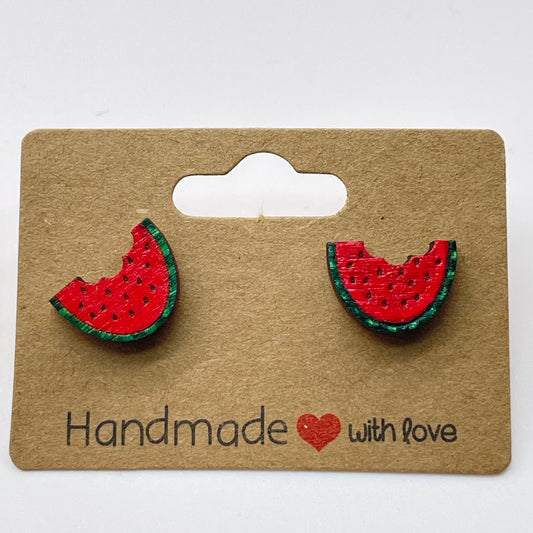 Watermelon Bite Stud Earrings