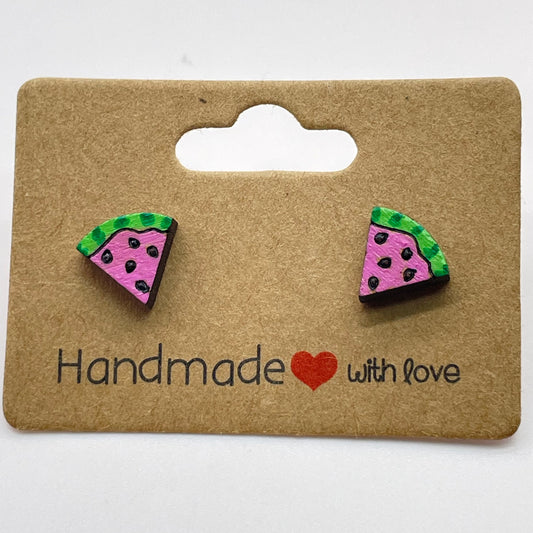 Watermelon Slice Stud Earrings