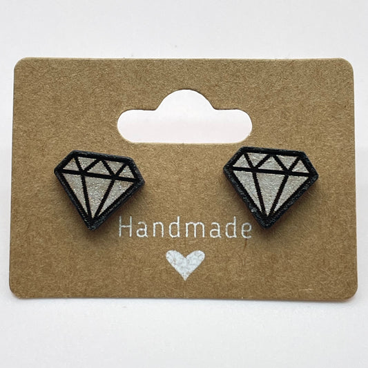 Faceted Diamond Stud Earrings