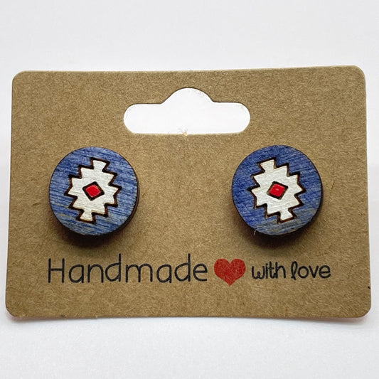 Aztec Simple Circle Stud Earrings