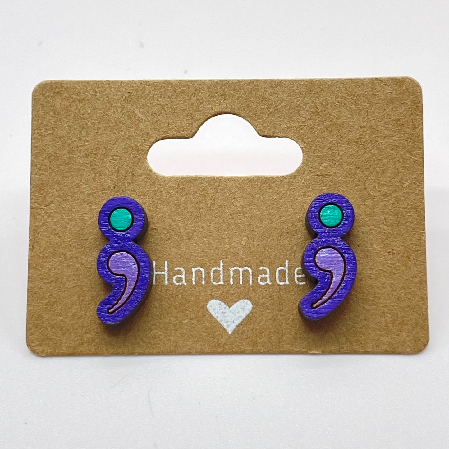 Semi-Colon Stud Earrings