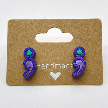 Semi-Colon Stud Earrings