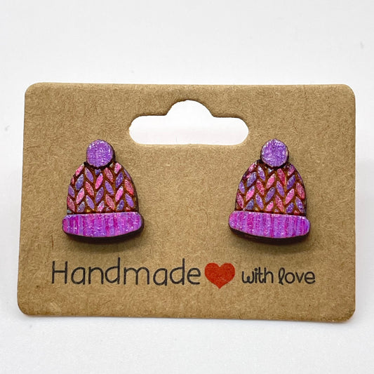 Knitted Hat Stud Earrings