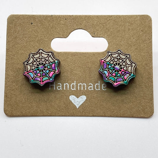 Wednesday Addams Window Web Stud Earrings