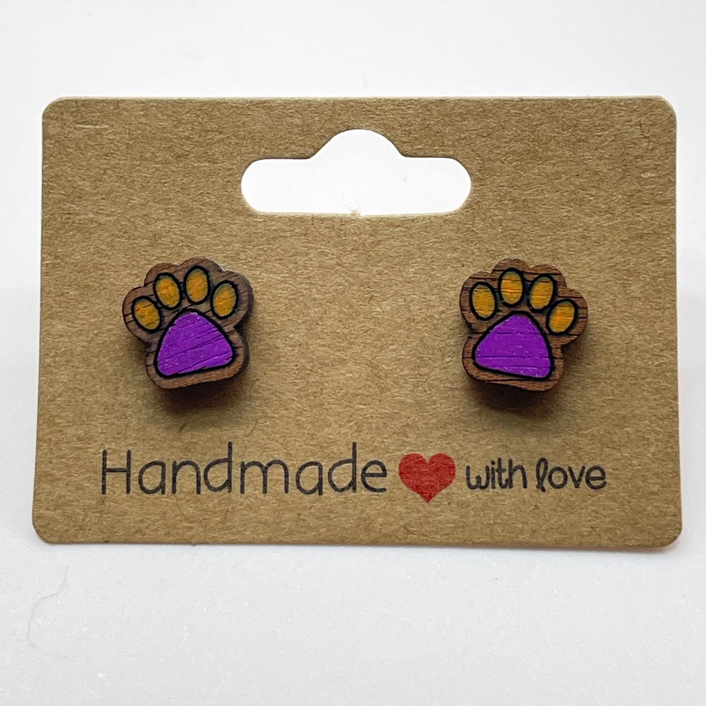 Paw Print Stud Earrings