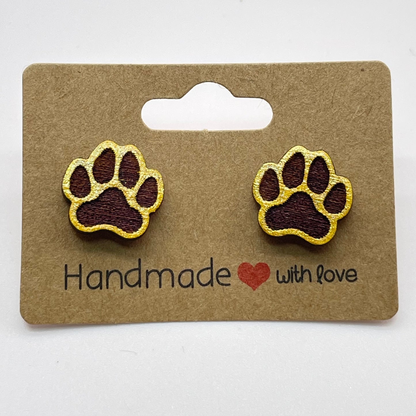 Paw Print Stud Earrings