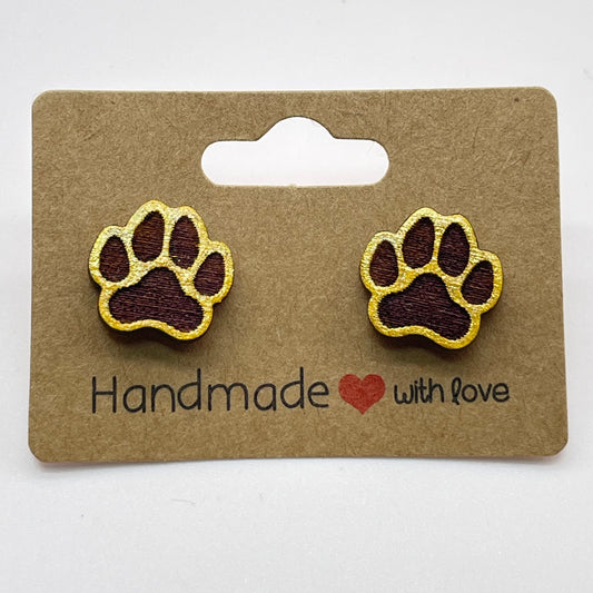 Paw Print Stud Earrings