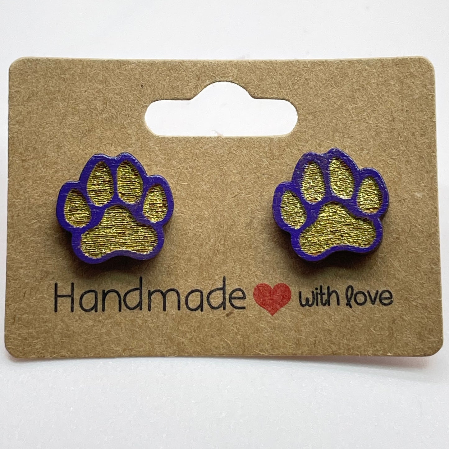 Paw Print Stud Earrings