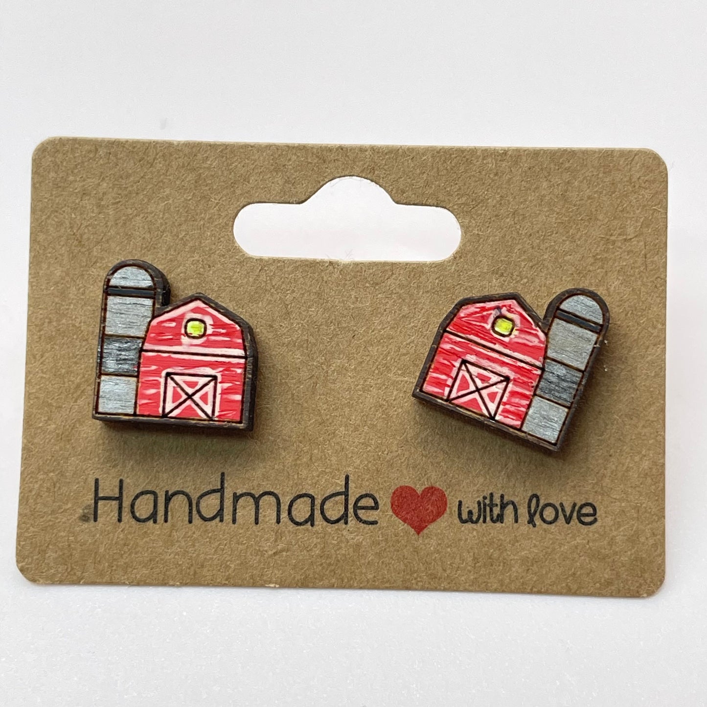 Barn with Silo Stud Earrings