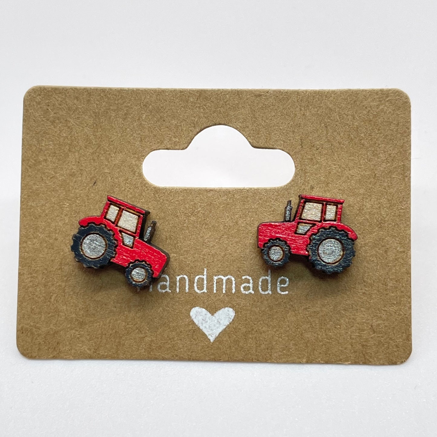 Red Tractor Stud Earrings