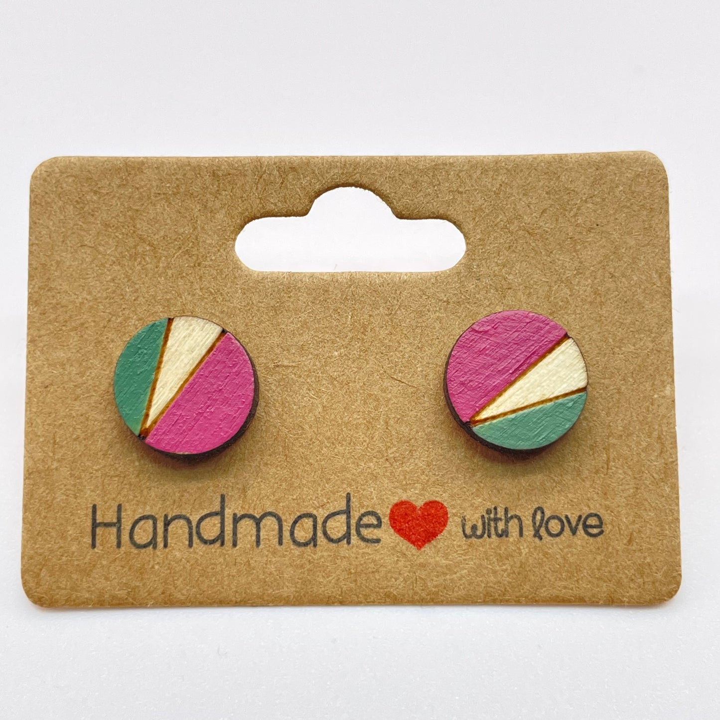 Circle with Wedge Stud Earrings