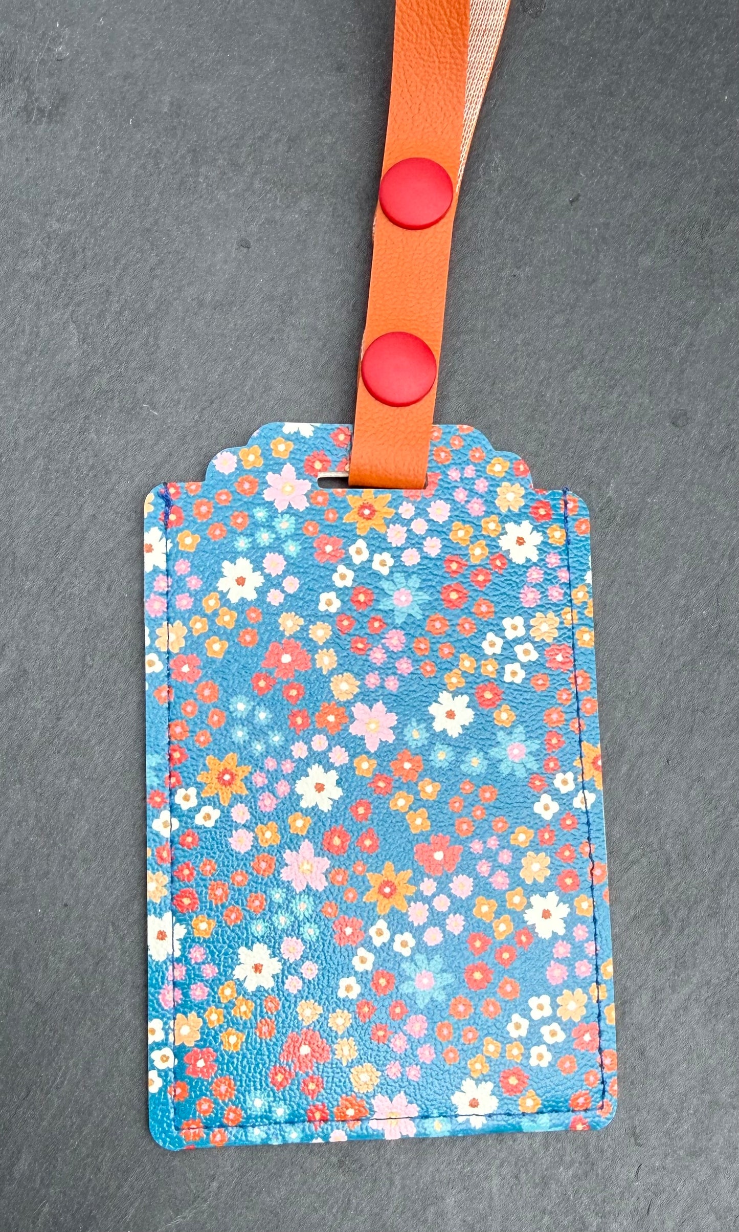 Flowers on Teal Luggage Tag