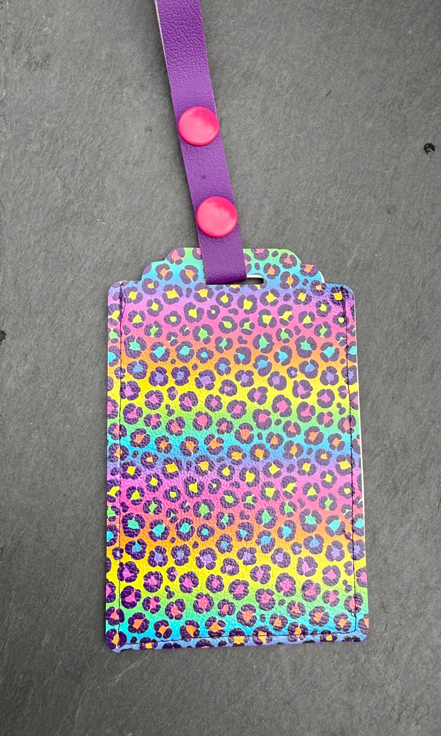 Rainbow Leopard Luggage Tag