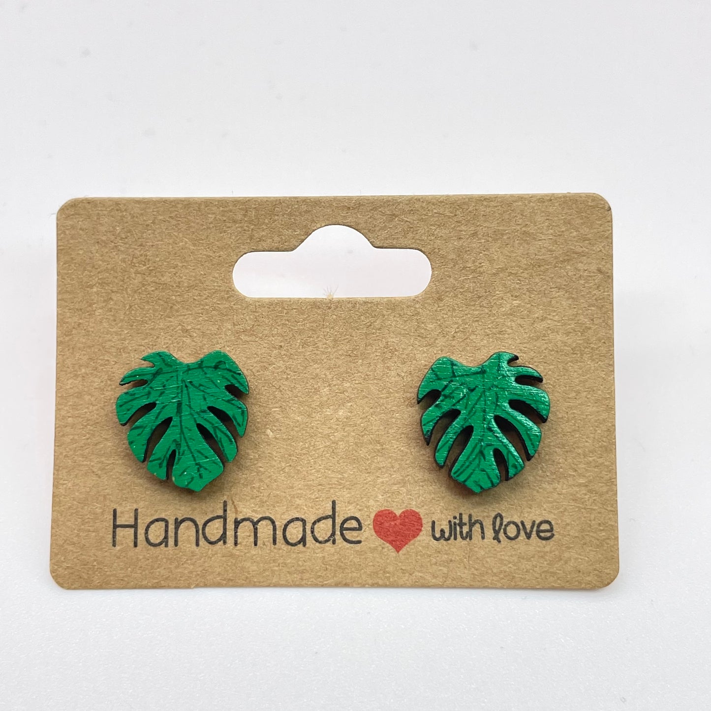 Monstera Leaf Stud Earrings