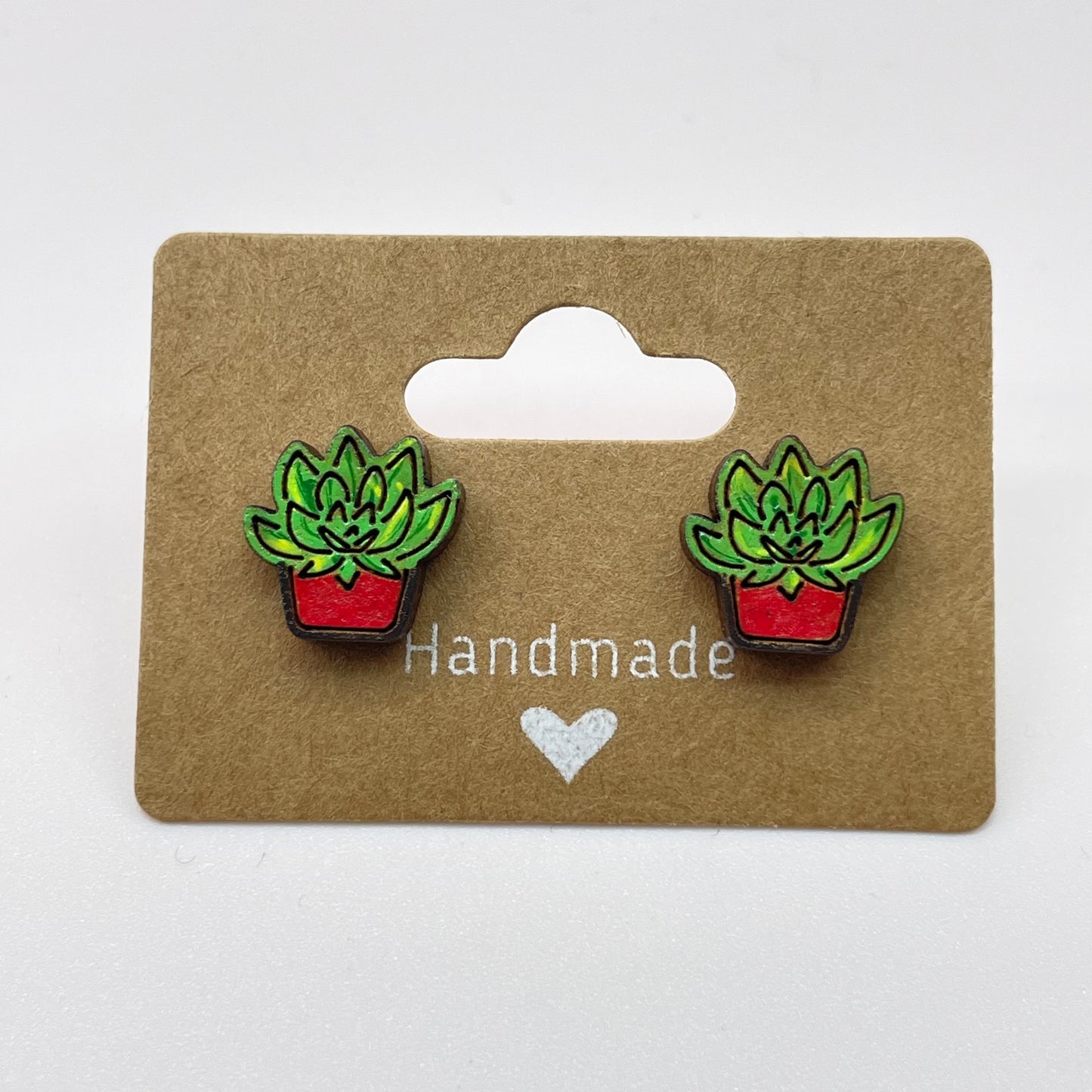 Star Leaves Potted Succulent Stud Earrings