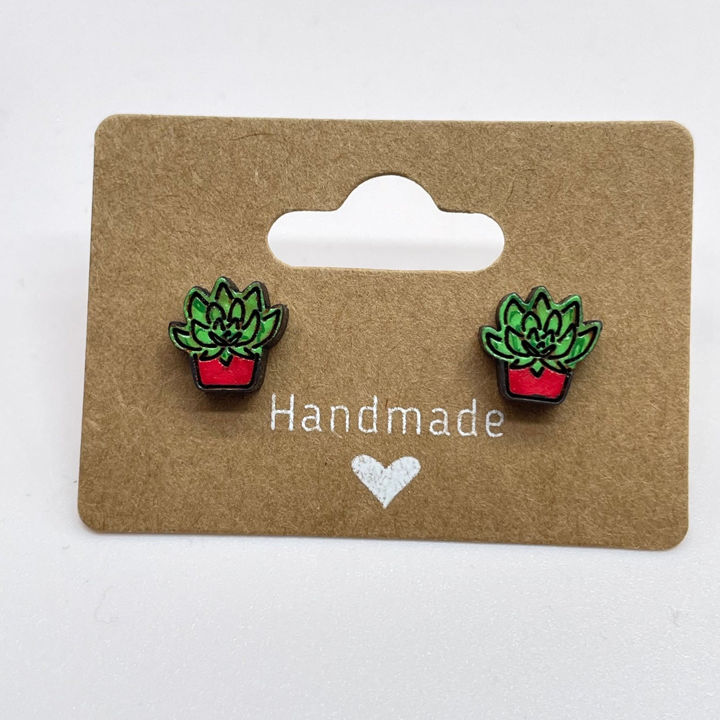 Star Leaves Potted Succulent Stud Earrings