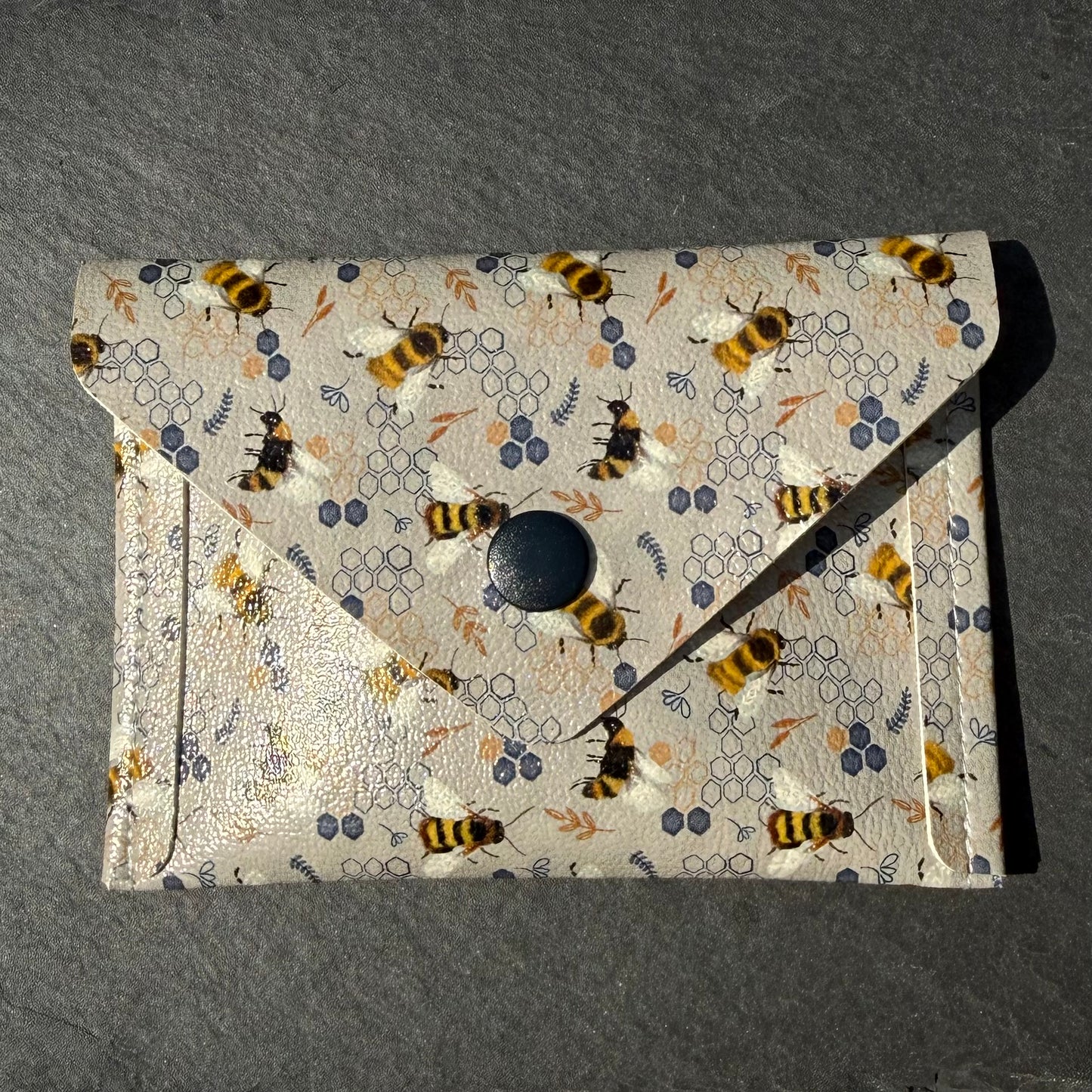 Bees on Gray Card Wallet
