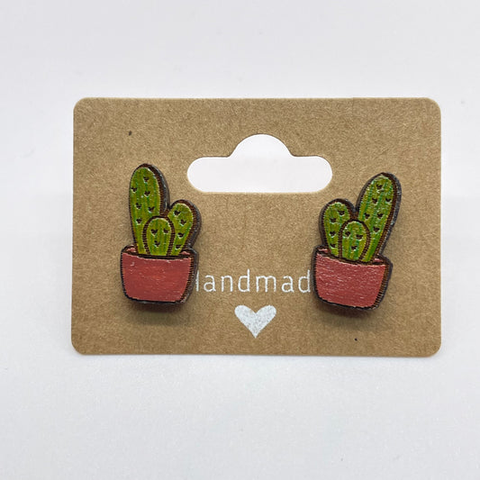 Potted Cactus Stud Earrings