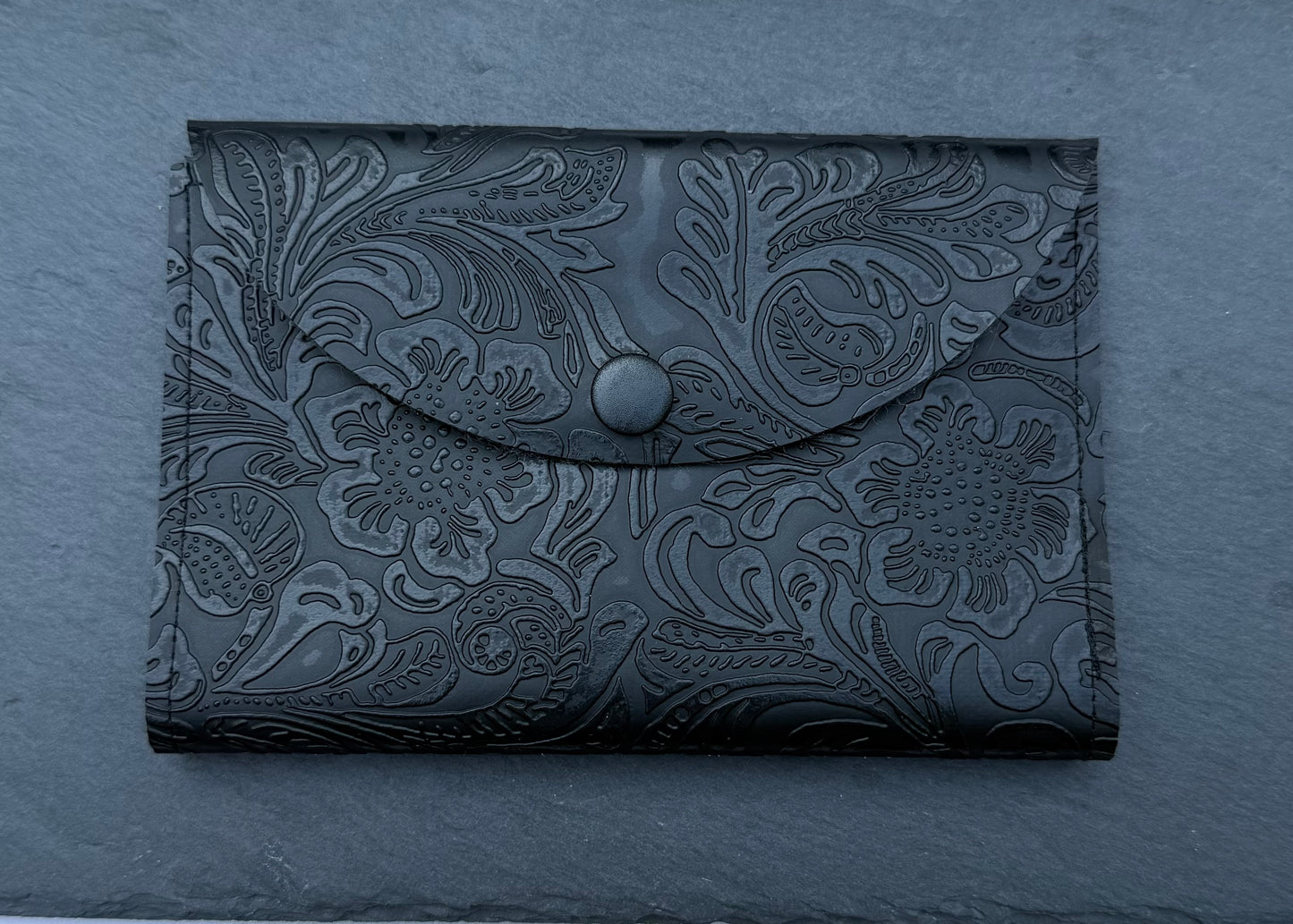 Black Embossed Passport Cover