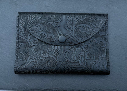 Black Embossed Passport Cover