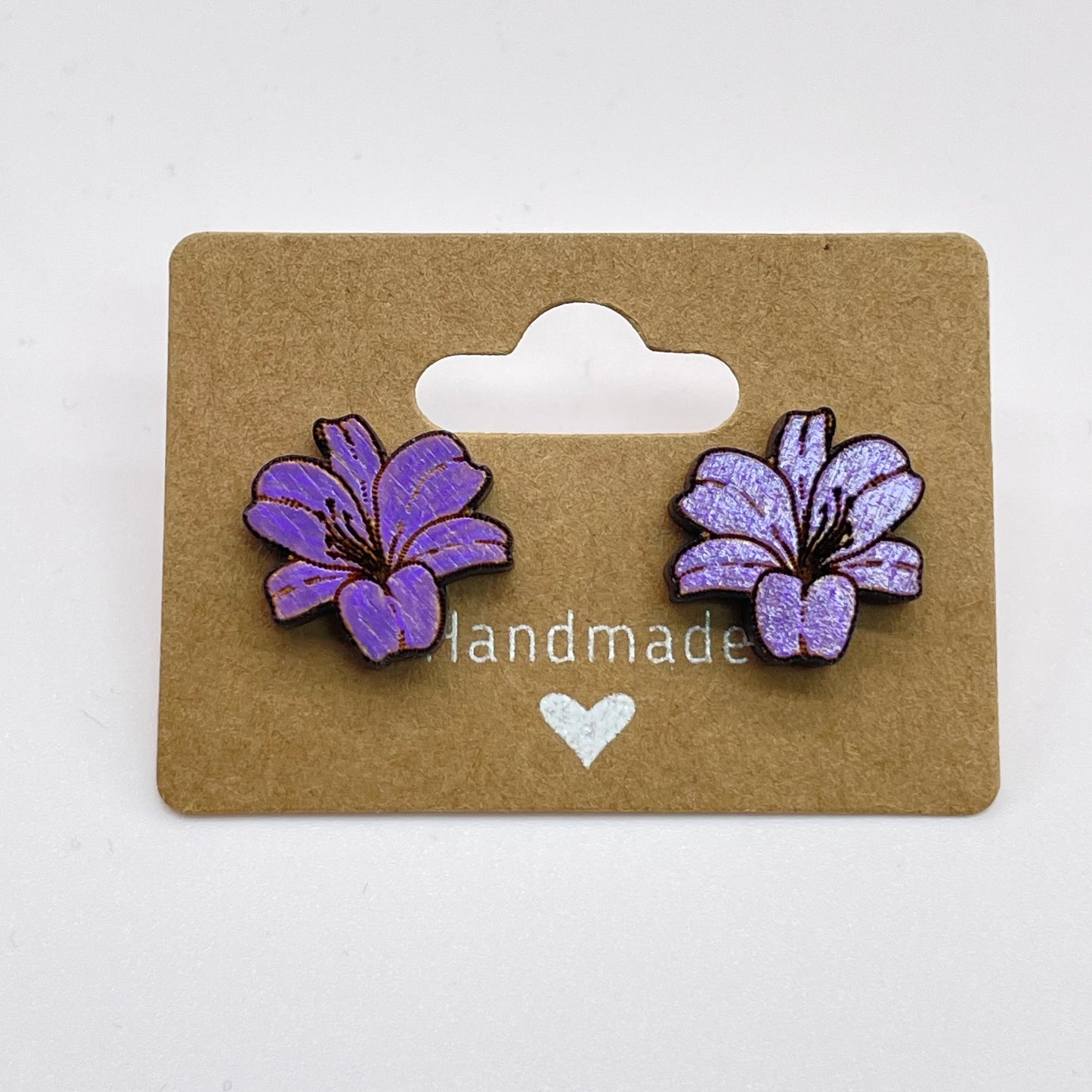 Large Purple Flower Earrings