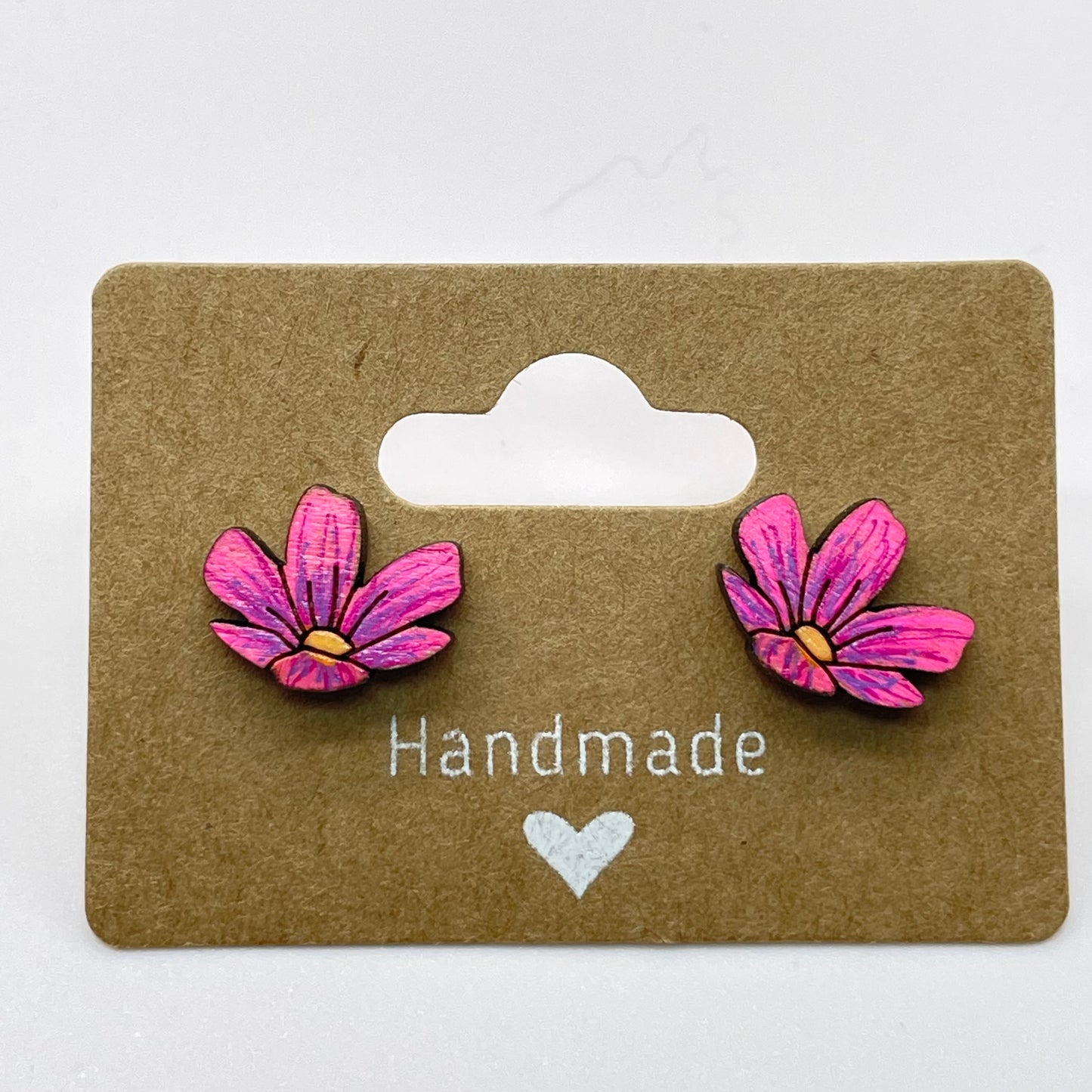 Flat Flower Petal Stud Earrings